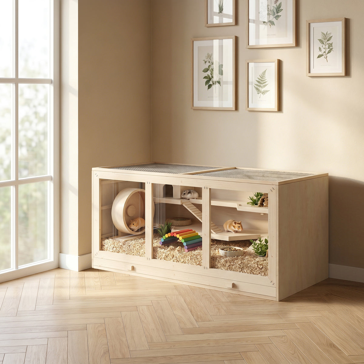 Cage pour hamster en bois