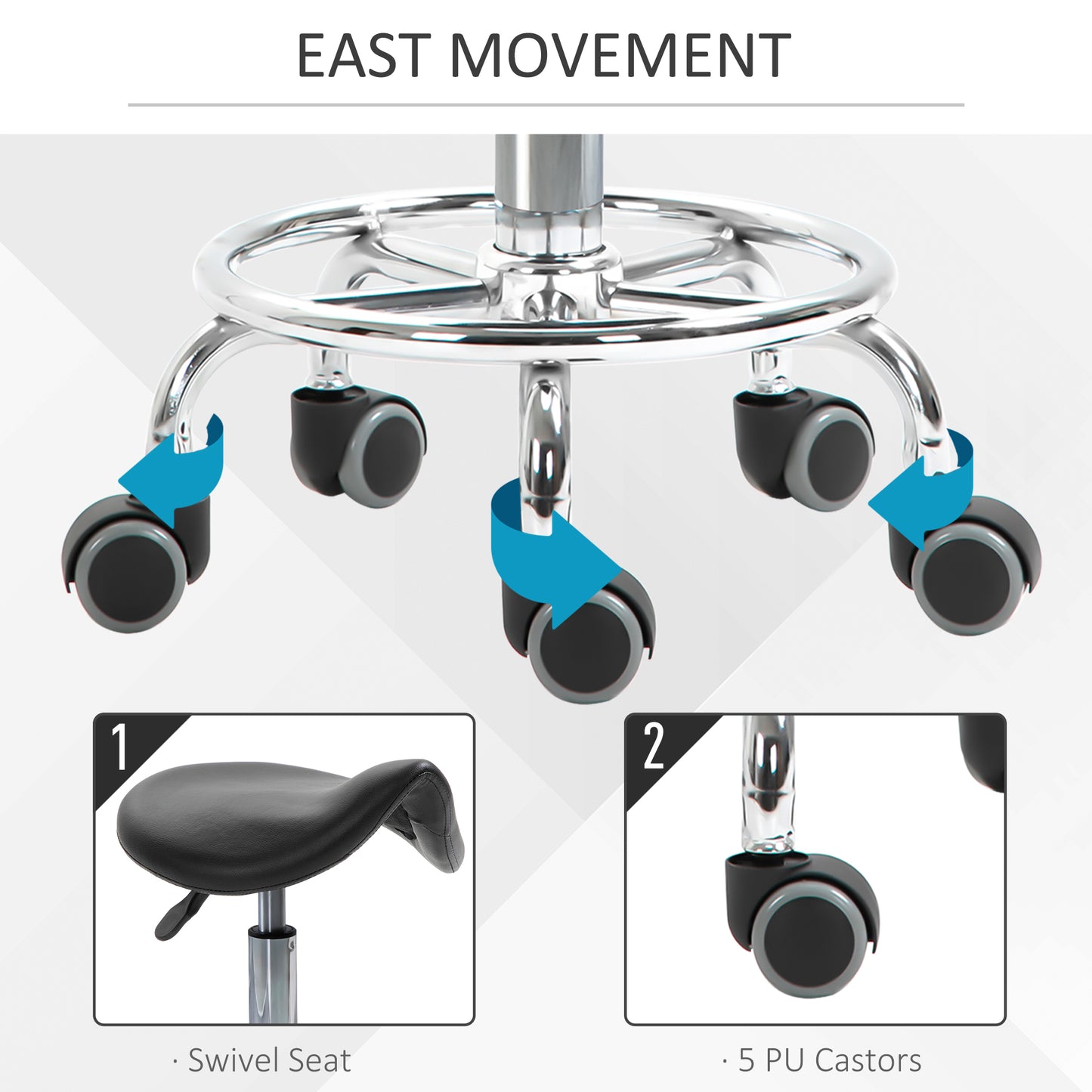 Tabouret selle ergonomique ajustable en similicuir