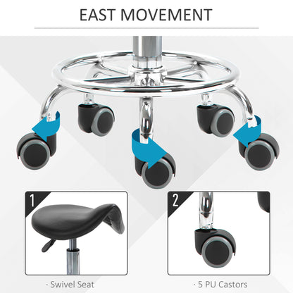Tabouret selle ergonomique ajustable en similicuir