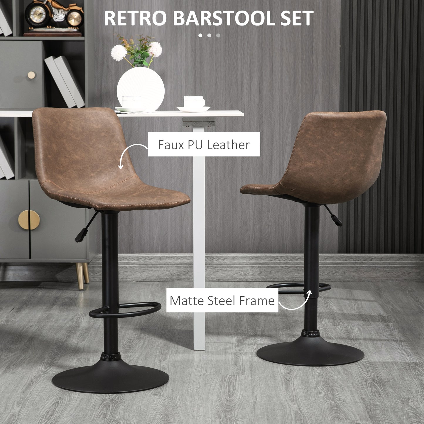 Tabourets de bar ajustables pivotants ensemble de 2