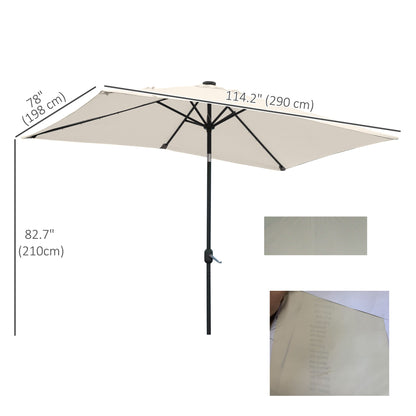 Parasol rectangulaire 6' x 10' avec éclairage LED solaire