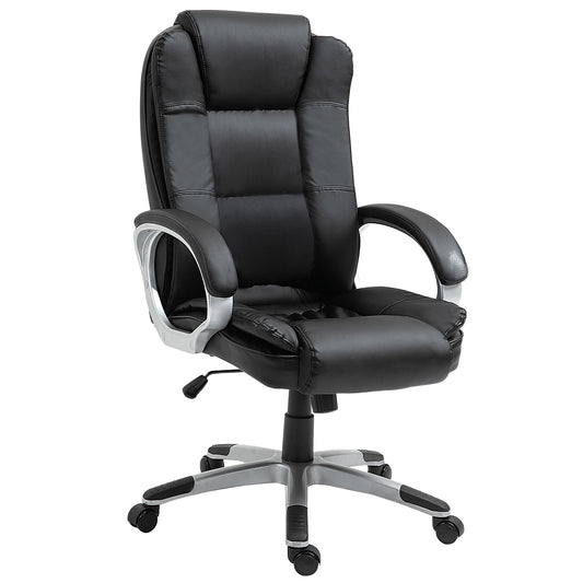 Chaise de bureau exécutive dossier haut pivotante en similicuir