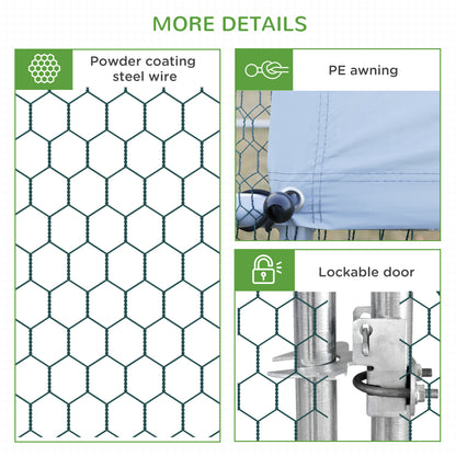 Enclos pour poules extérieur avec toit 3,0 x 4,0 x 2,0 m