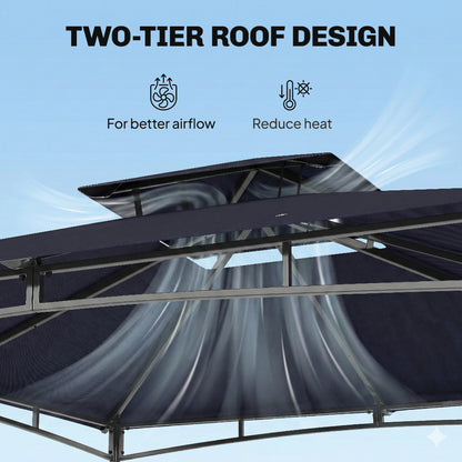Gazebo de jardin double toit 3 m x 3 m