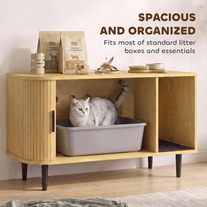 Meuble pour litière de chat coulissant moderne