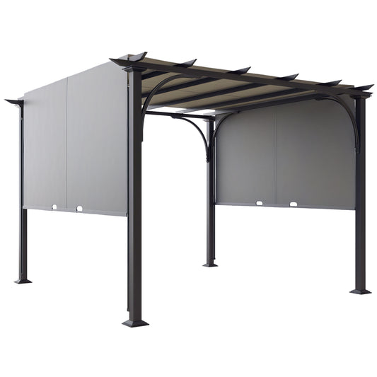Pergola de patio avec toit coulissant 3 x 3 m