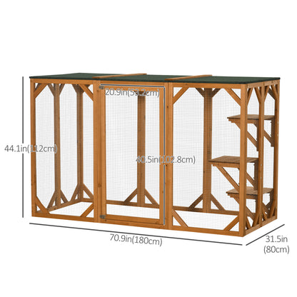 Enclos extérieur pour chat multi-niveaux 180 cm