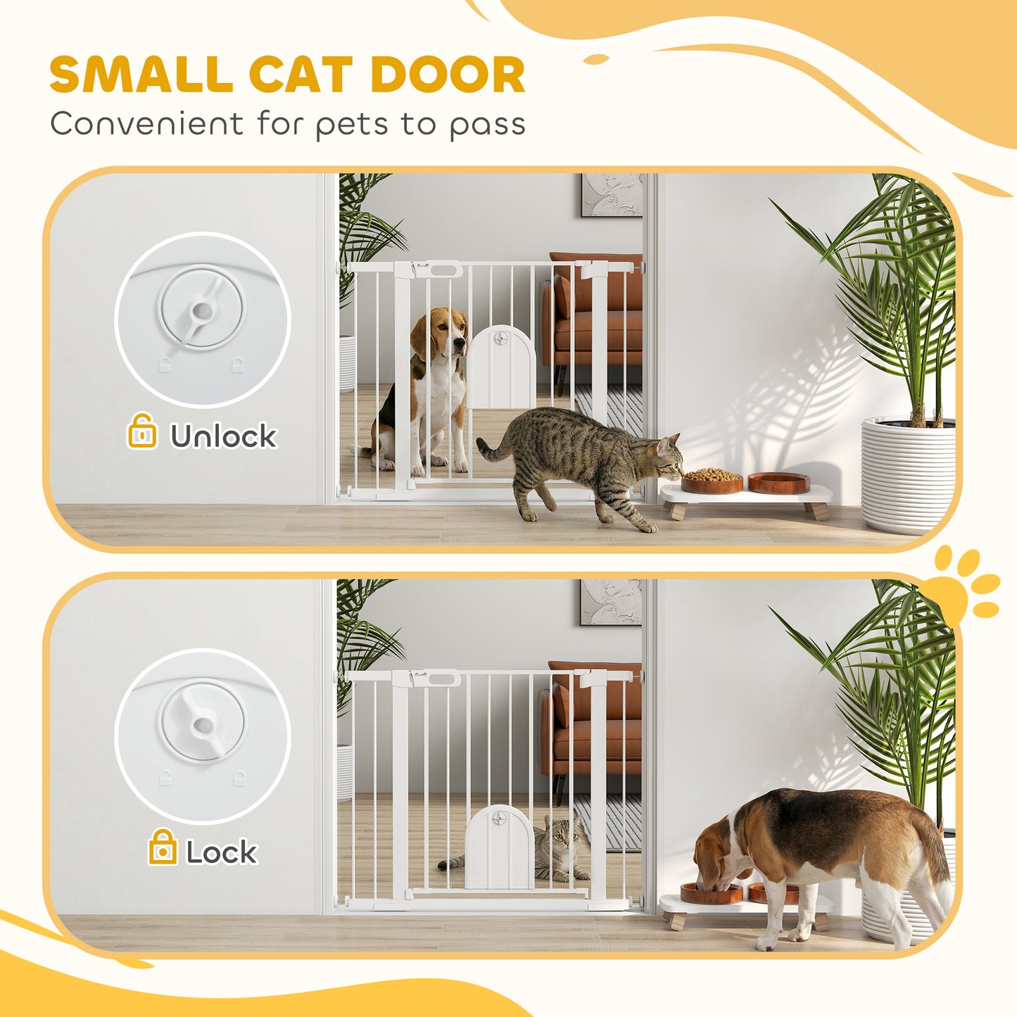 Barrière pour chien extra-large avec petite porte