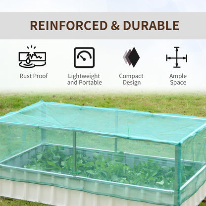 Outsunny 174x90x70cm Steel Raised Garden Bed with Cover Grey
