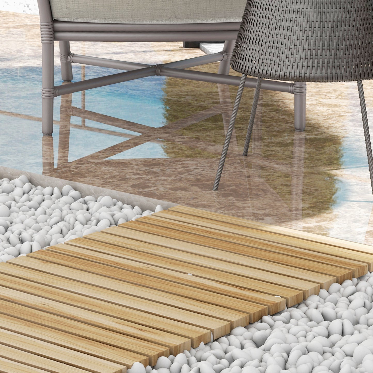 Allée de jardin bois déroulable 120 cm