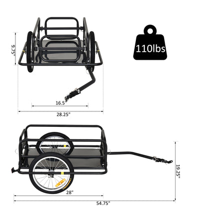Remorque vélo cargo pliable acier robuste