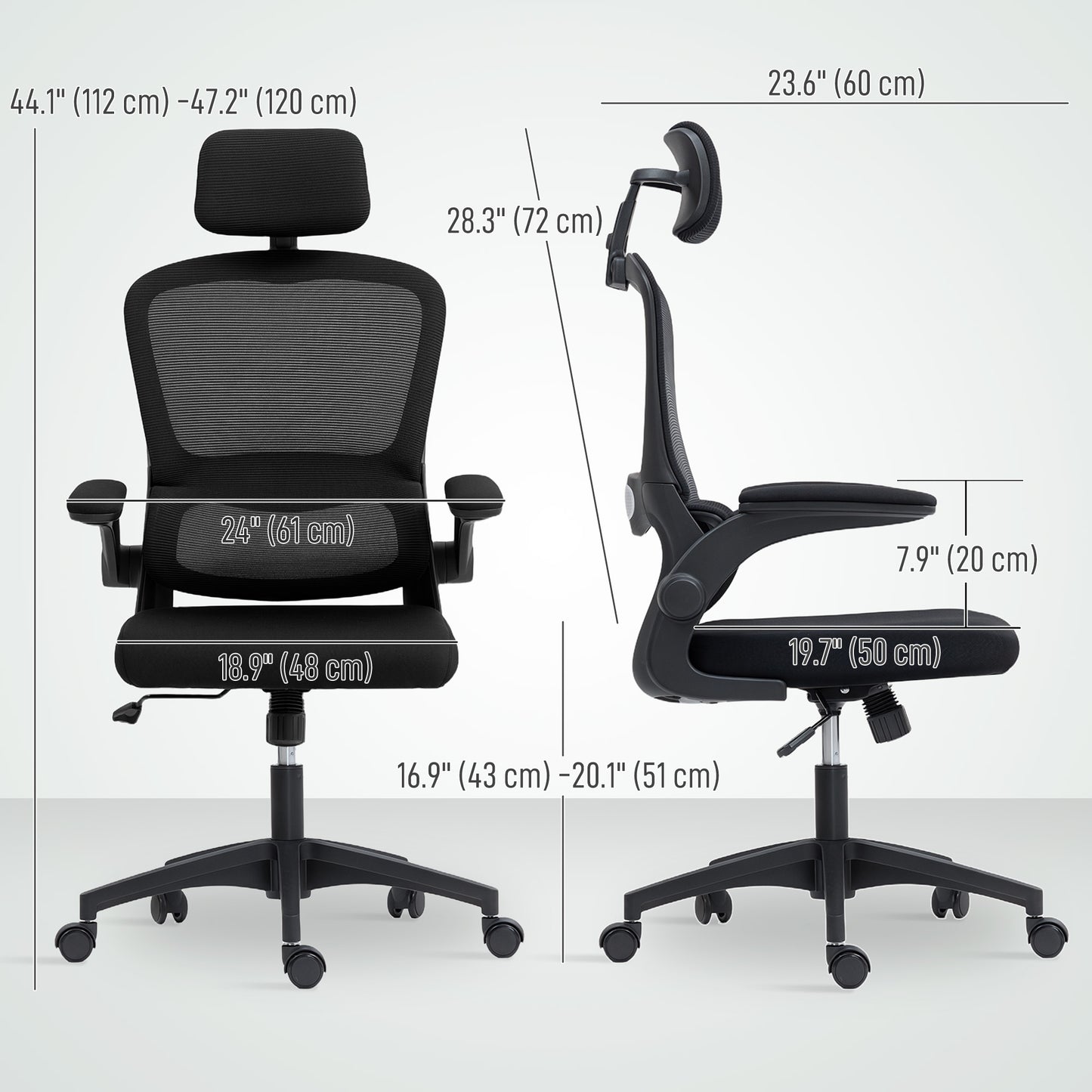Chaise bureau ergonomique dossier haut appui-tête rotatif