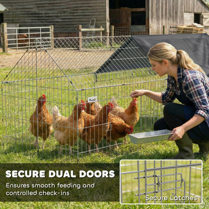 Enclos métallique pour poules avec couverture UV