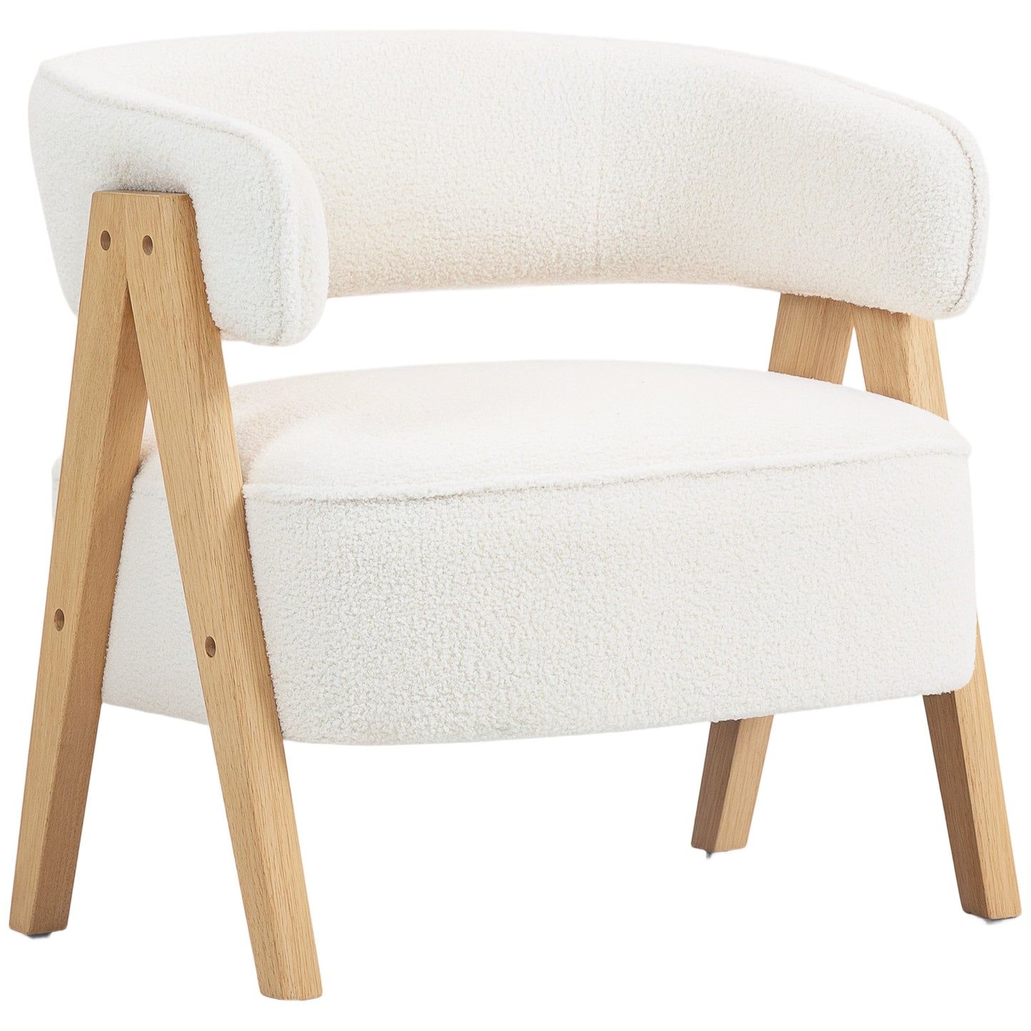Fauteuil accent sherpa fleece pieds bois nordique