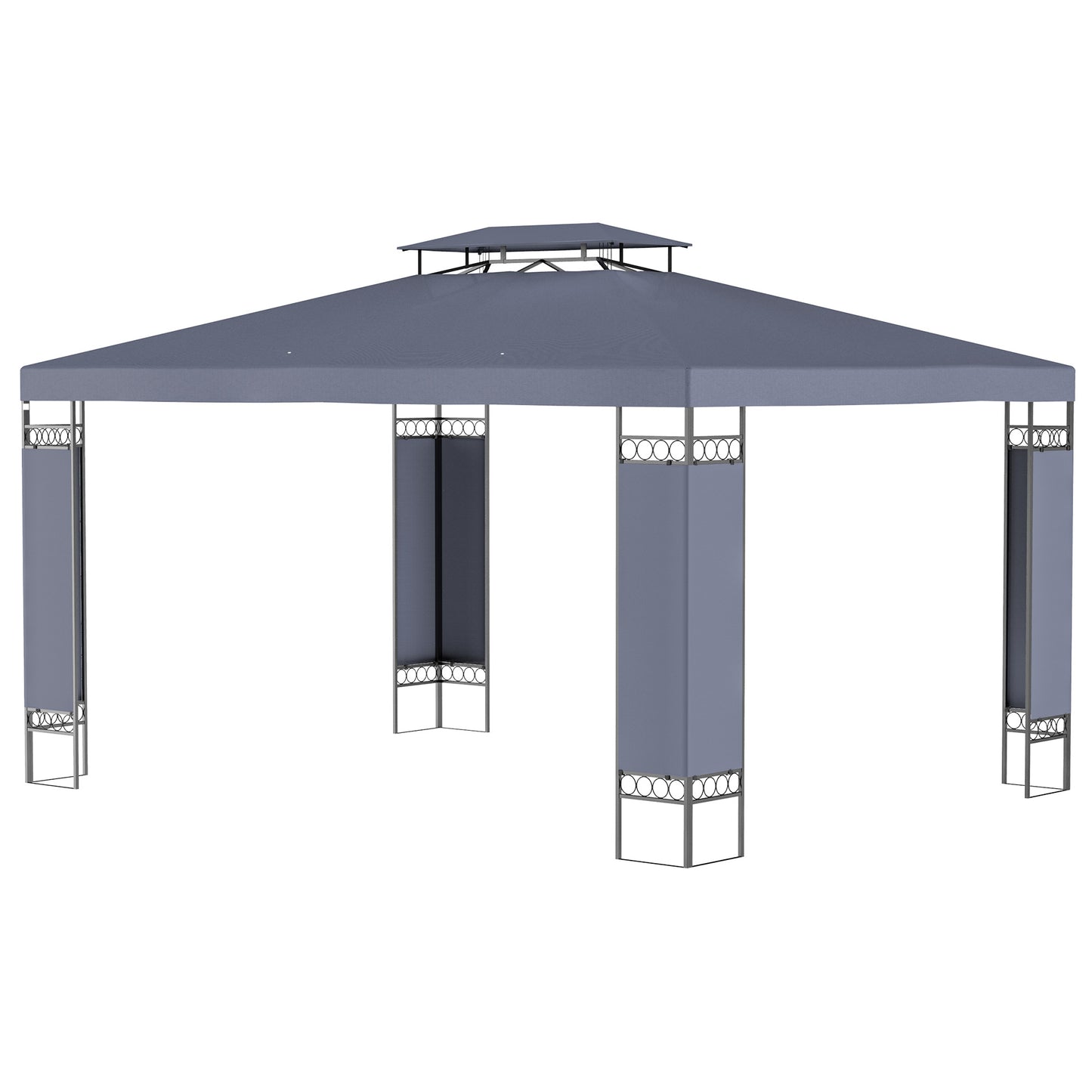 Gazebo extérieur double toit 305 x 396 cm