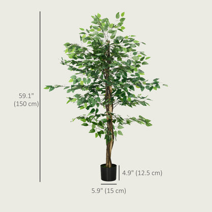Arbre artificiel ficus 152 cm plante décorative avec pot