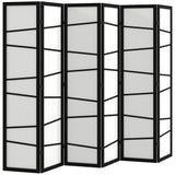 Paravent pliant 6 panneaux cadre en bois