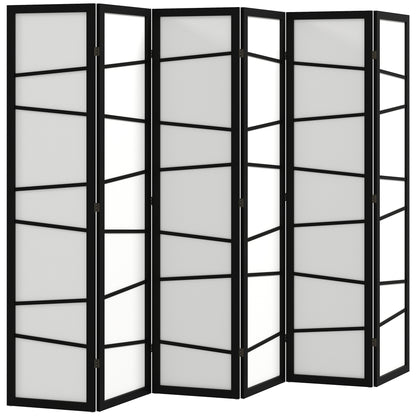 Paravent pliant 6 panneaux cadre en bois