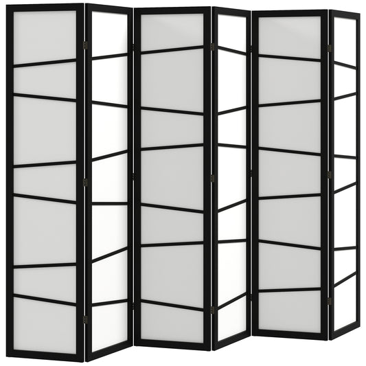 Paravent pliant 6 panneaux cadre en bois