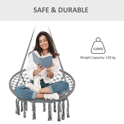 Chaise hamac suspendue bohème avec franges