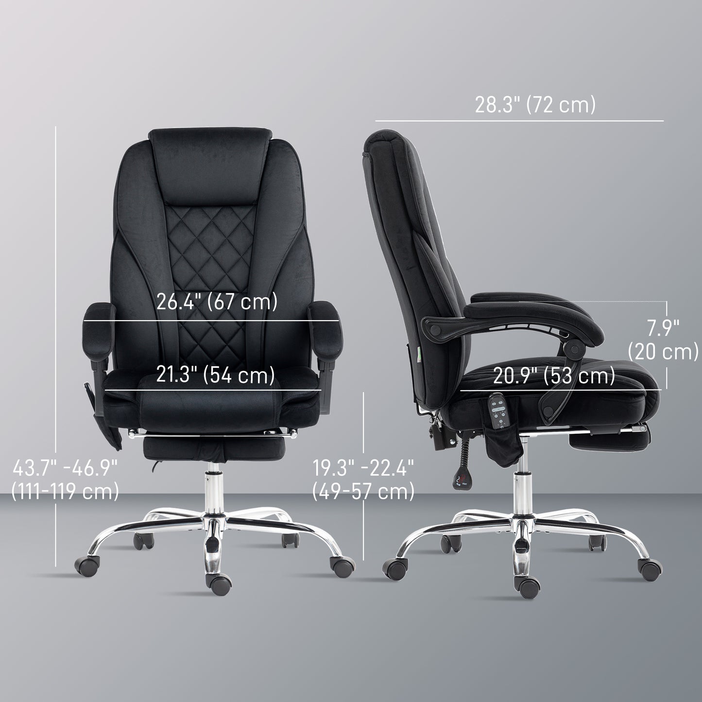 Chaise bureau massage inclinable avec repose-pieds ajustable