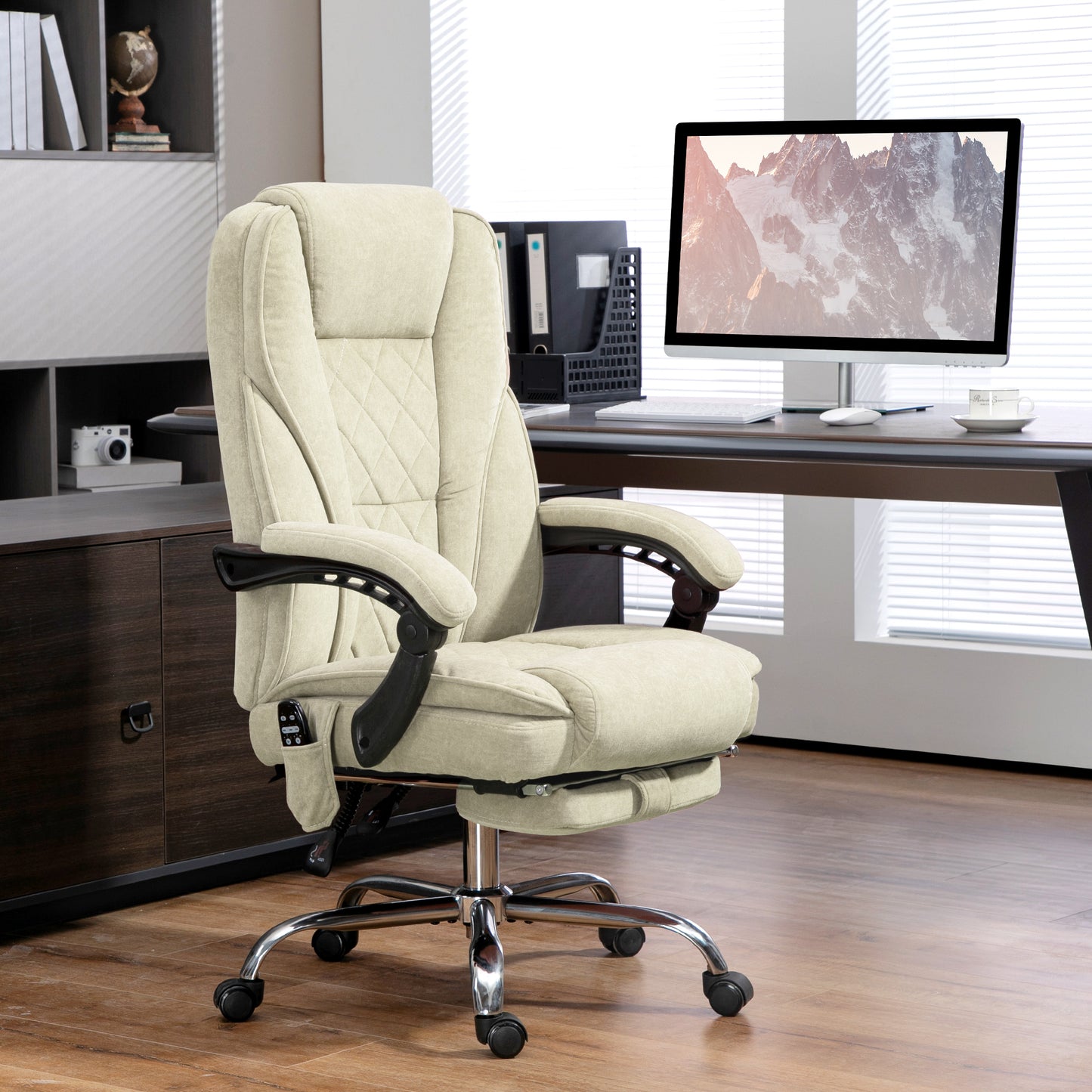 Chaise bureau massage inclinable avec repose-pieds ajustable