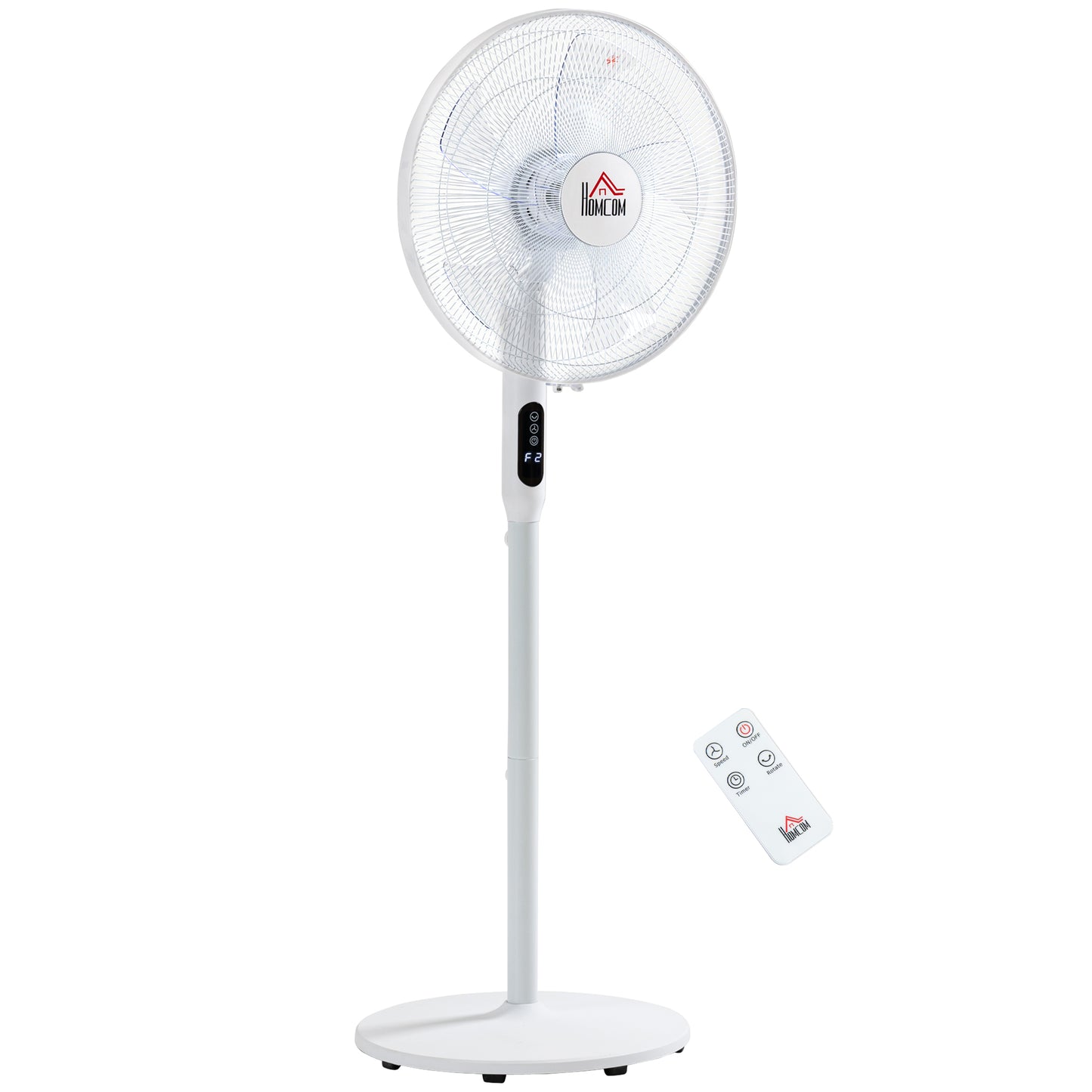 Ventilateur sur pied oscillant avec télécommande et écran LED