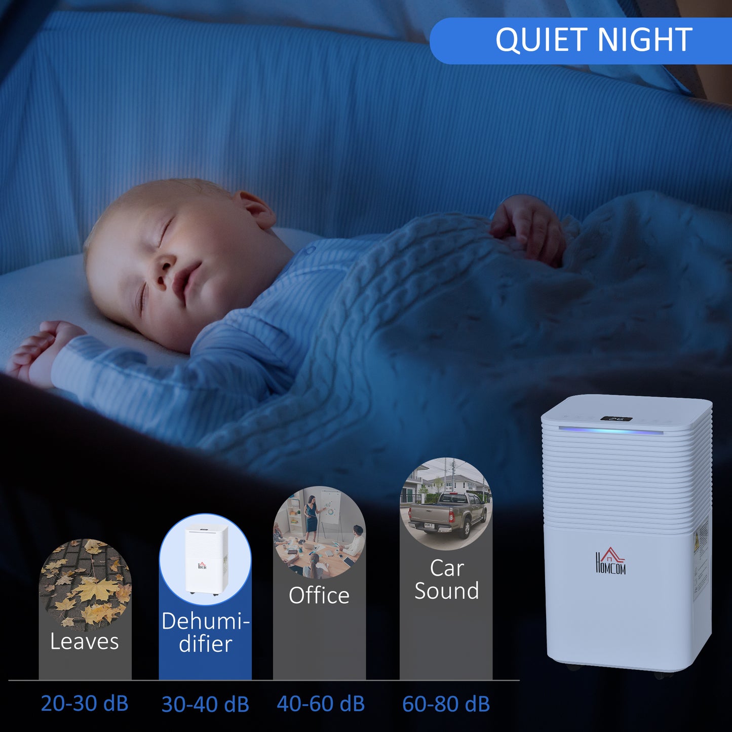 Déshumidificateur portatif 3 modes minuterie 24h