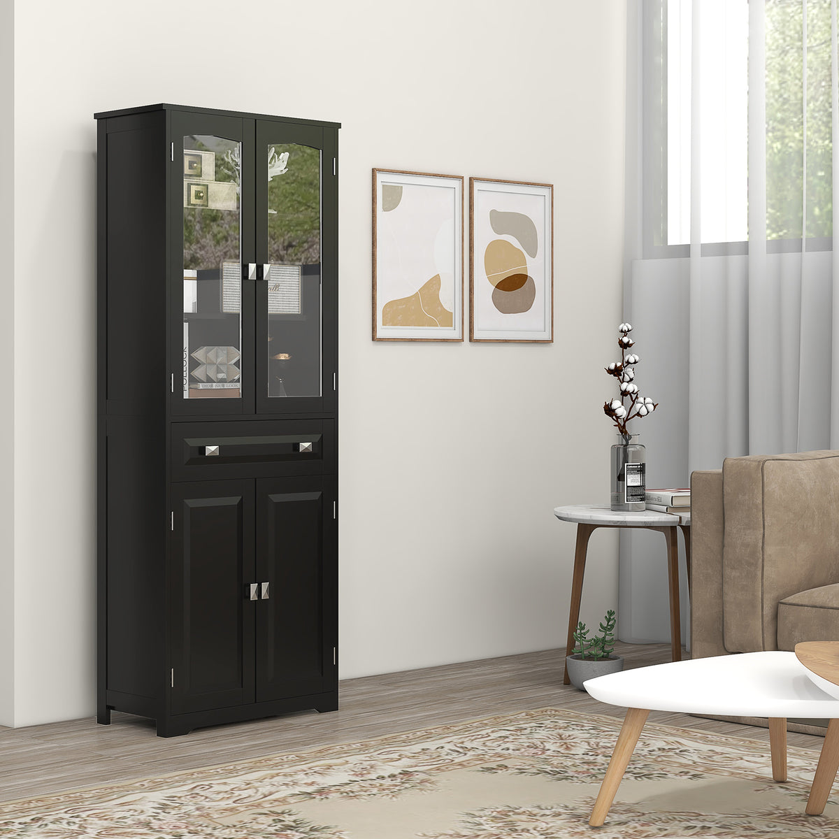 Armoire Pantry 4 portes 160 cm rangement cuisine