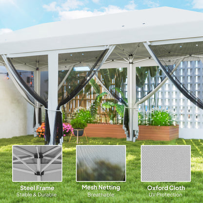 Tente gazebo pop-up 3x6m avec parois moustiquaire amovibles