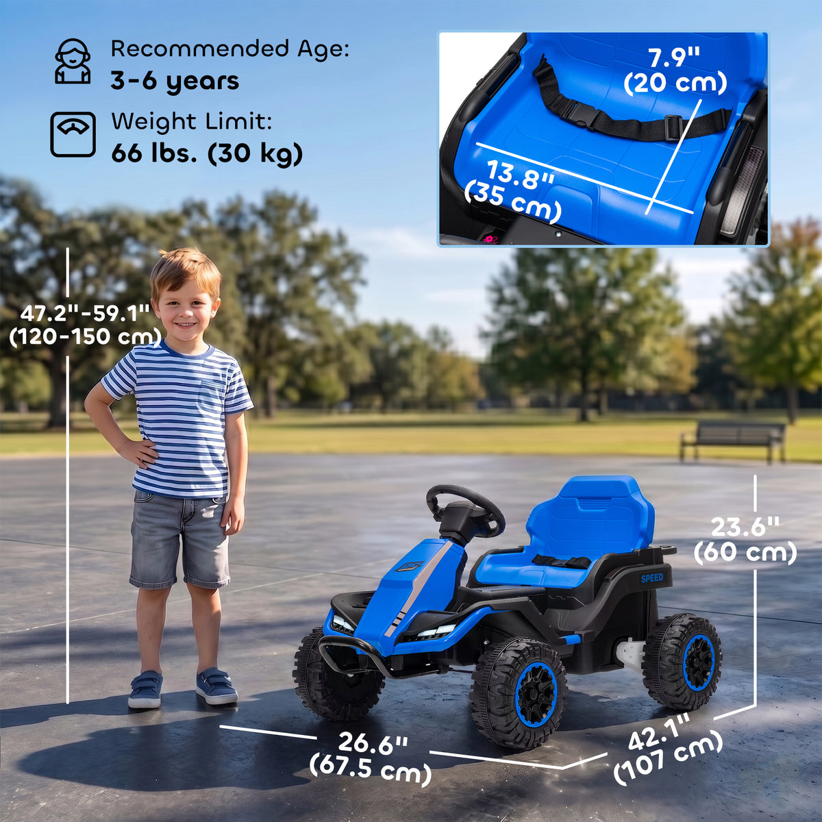 Voiture électrique pour enfants 24V avec télécommande et lumières DEL