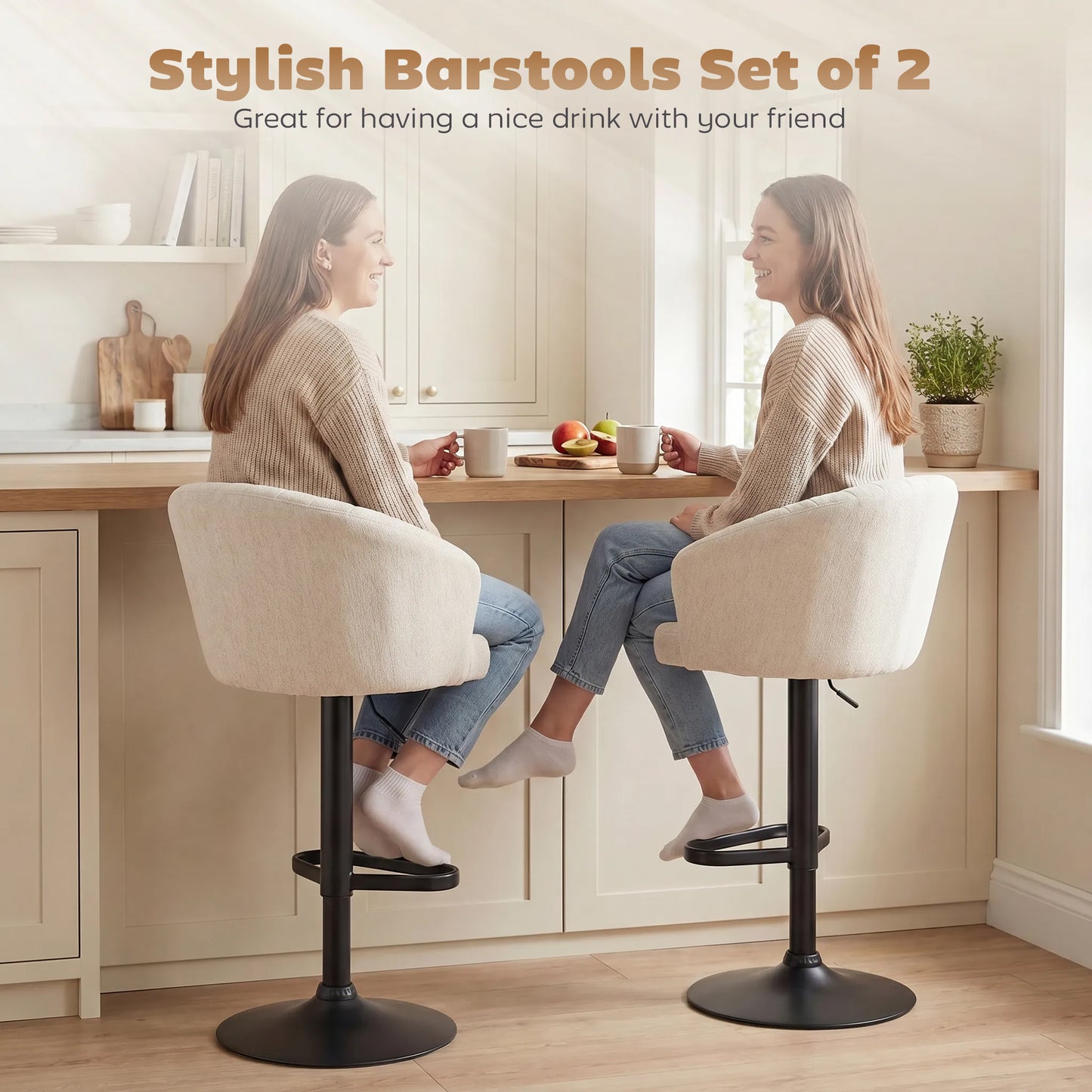 Tabourets de bar pivotants ajustables ensemble de 2