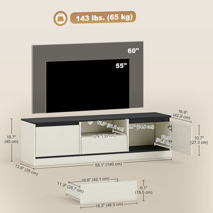 Meuble TV moderne avec rangement et gestion des câbles