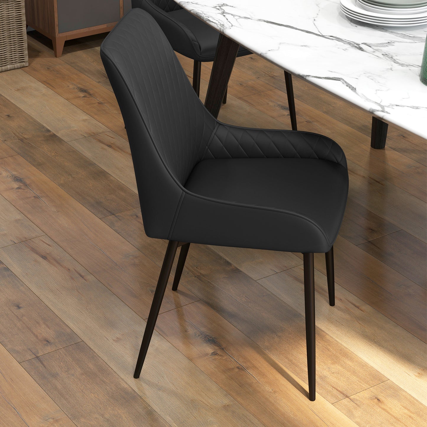 Chaises de salle à manger capitonnées ensemble de 4