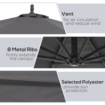 Parasol déporté patio 10 pieds cantilever avec base croisée