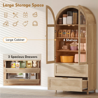 Armoire de cuisine arquée style maison de campagne 180 cm