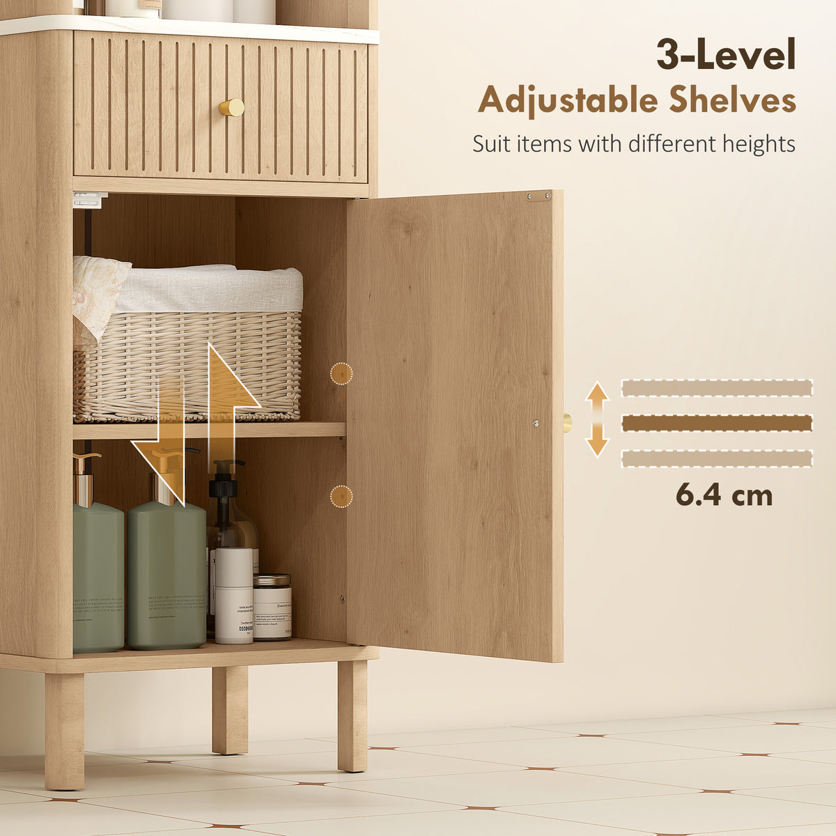 Armoire salle de bain 66 po — Chêne