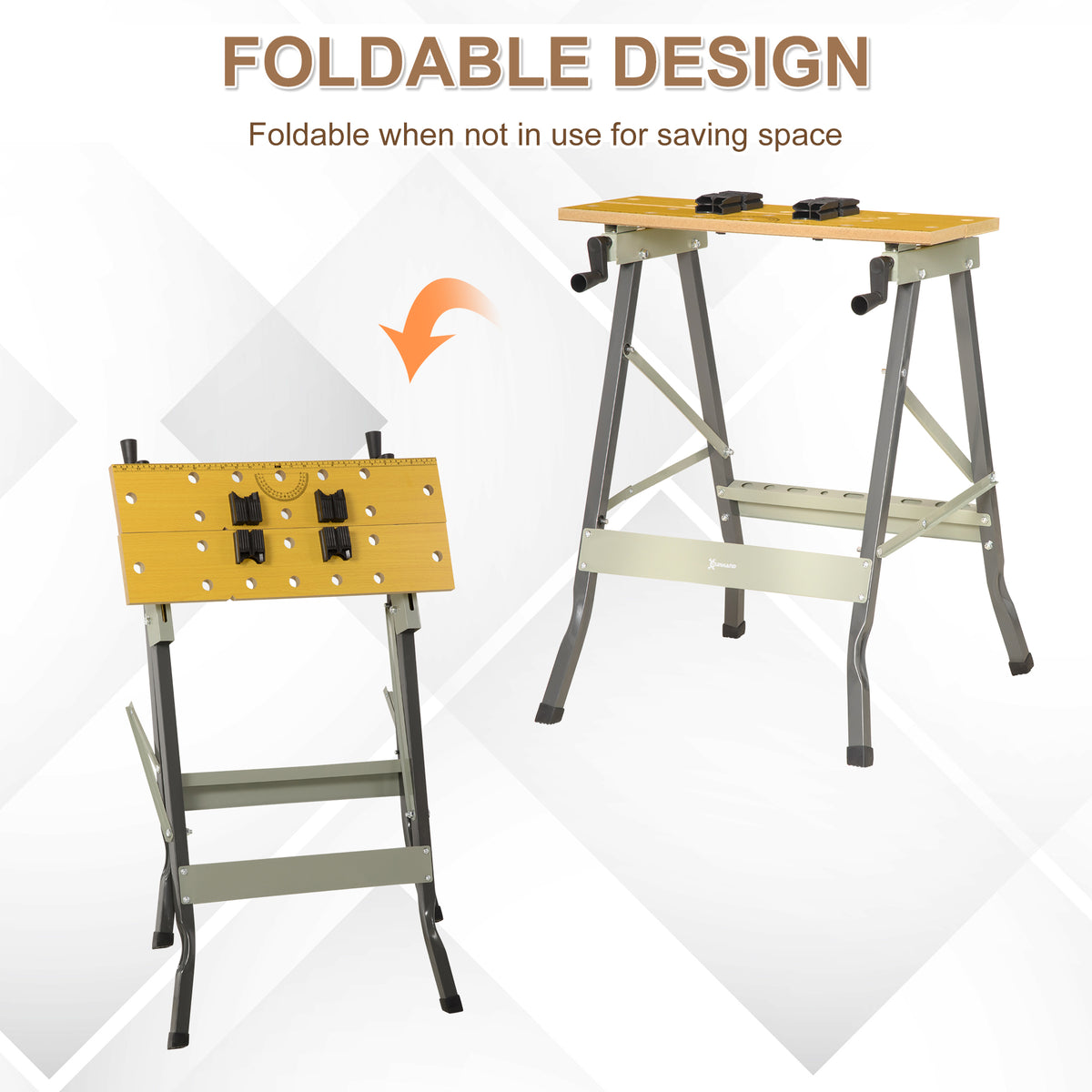 Établi pliant polyvalent 100 kg avec 4 pinces réglables