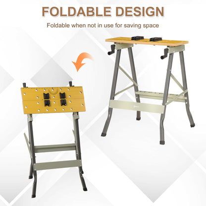 Établi pliant polyvalent 100 kg avec 4 pinces réglables