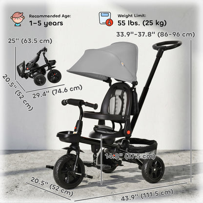 Tricycle évolutif 5-en-1 pour tout-petits