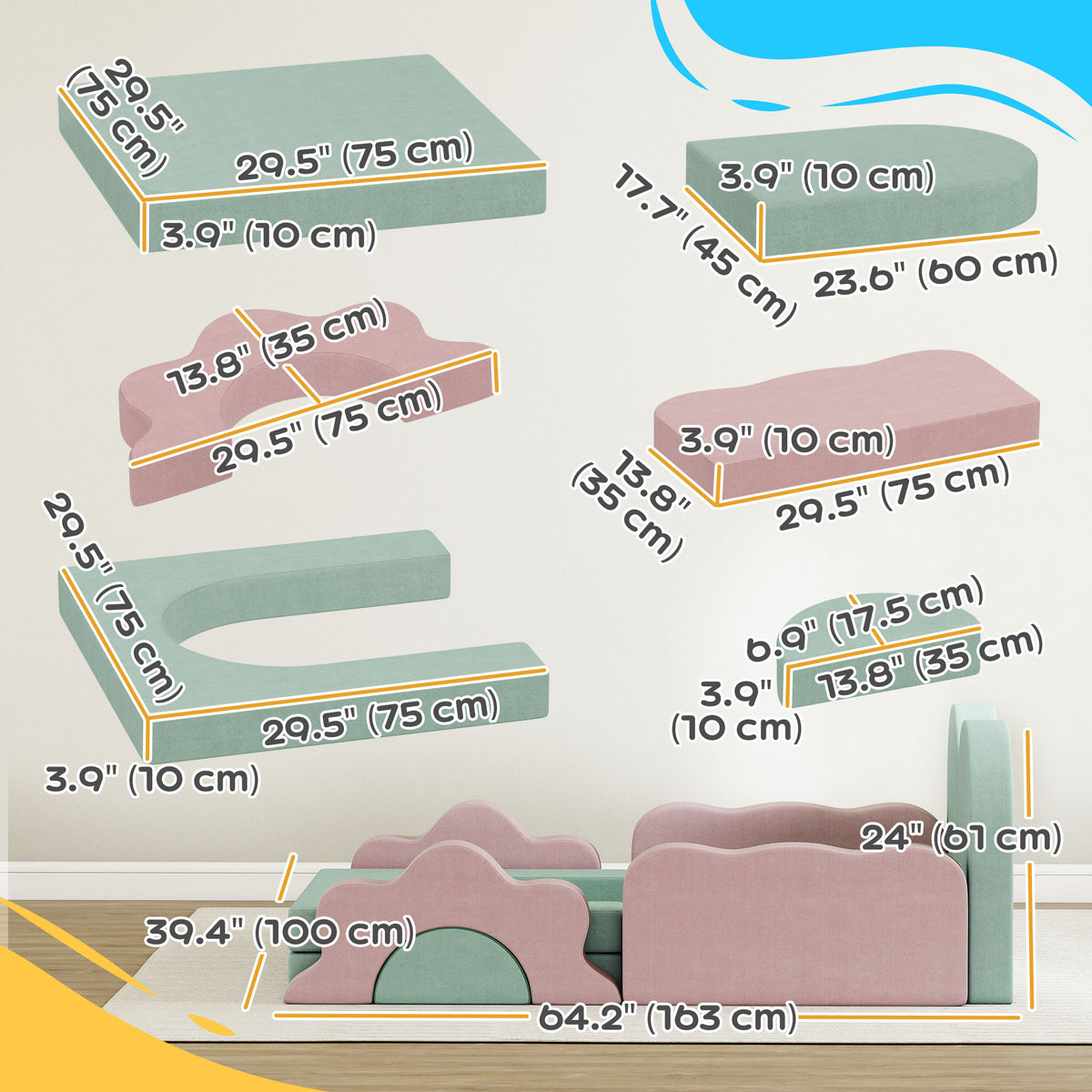 Blocs d'escalade et fosse à balles — Lot de 12