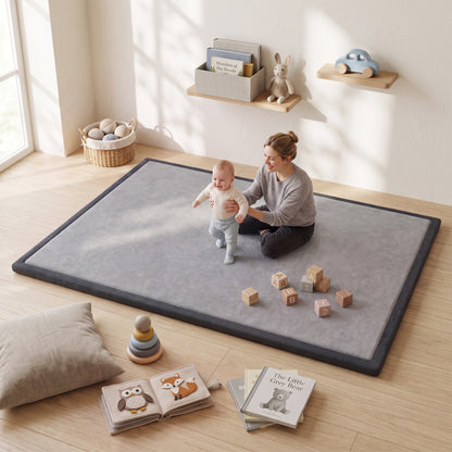 Tapis de jeu pour bébé matelassé antidérapant