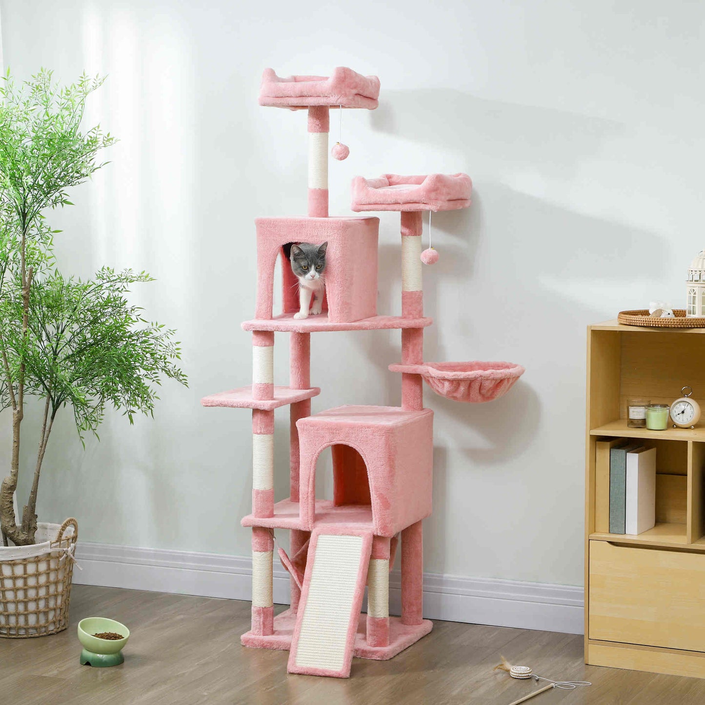 Arbre à chat multi-niveaux 177 cm avec condos et hamac
