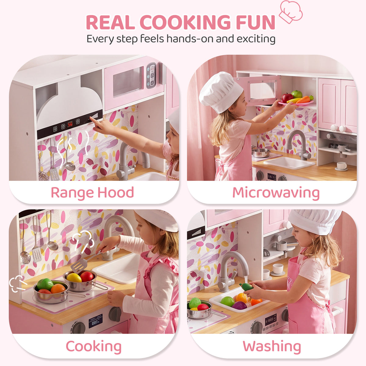 Cuisine jouet en bois pour enfants avec cafetière et accessoires