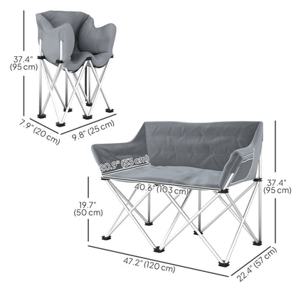 Chaise de camping double pliante pour deux adultes