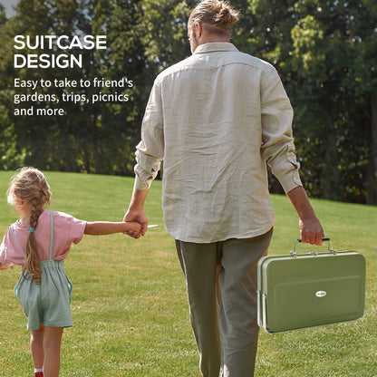 BBQ portable format valise métal charbon