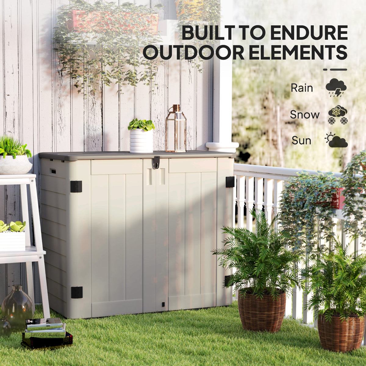 Armoire de rangement extérieur 699 L avec toit ouvrant