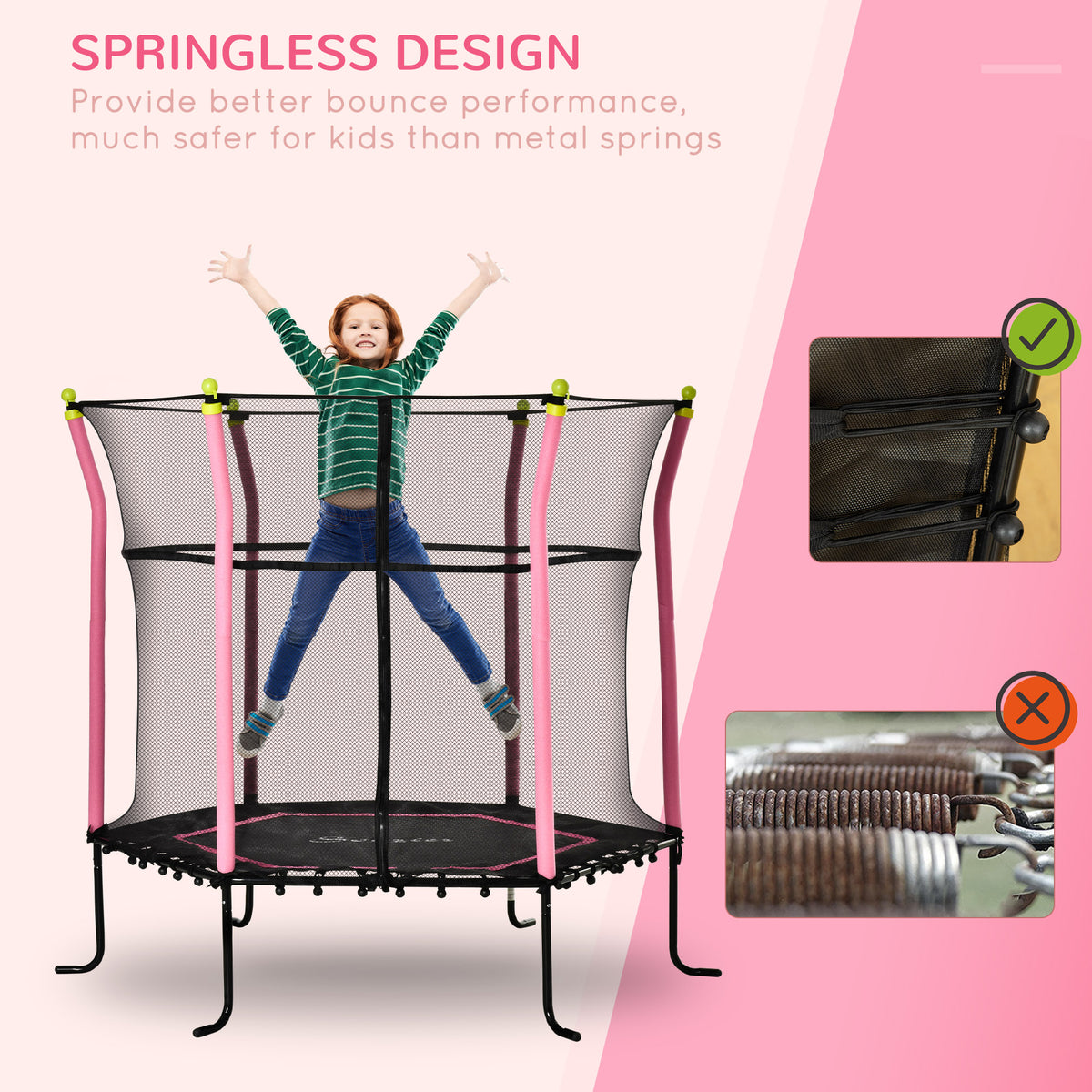 Trampoline intérieur pour enfants avec filet de sécurité