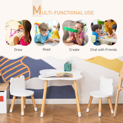 Ensemble table et chaises pour enfants motif d'ours — Lot de 3