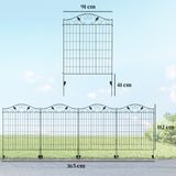 Clôture décorative de jardin 4 panneaux acier style vigne